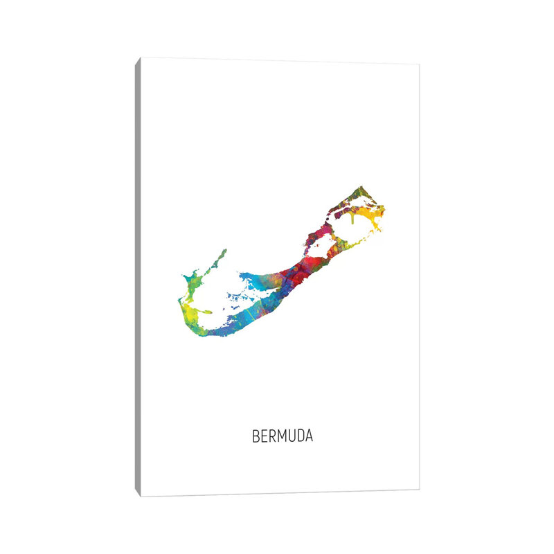 «Bermuda Map» par Michael Tompsett, impression sur toile tendue, H 40 po x l 26 po x P 1,5 po