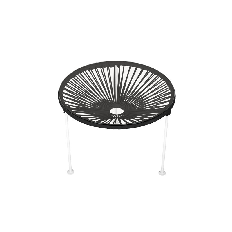 Zicatela Indoor Handmade Coffee Table, Black, White