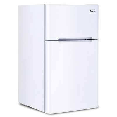 Costway 3.2 Cubic Feet Portable Freestanding Mini Fridge with Freezer