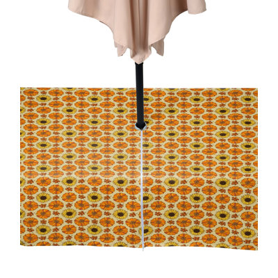 Fall Pumpkins Sunflowers Water Repellent Tablecloth