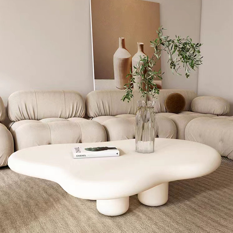 Table basse moderne 48,4 po, Blanc
