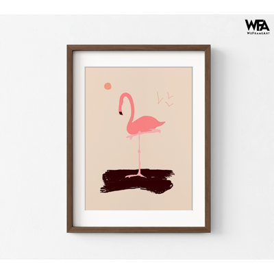 «Native Floridian I» par Jacob Green, décoration murale minimaliste oiseau rose, art mural de la Floride, affiche de l'État des États-Unis, impression d'affiche Flamingo, art mural rose