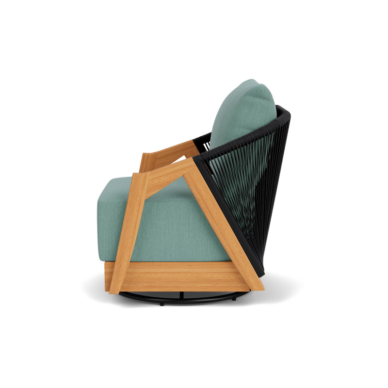 Alpine Outdoor Teak Swivel Armchair, Loveboat Mint