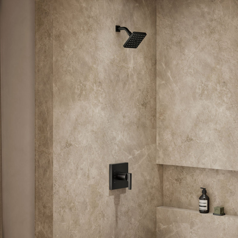 Garniture de valve de douche avec poignée levier Honesty Rite-Temp (R), sans pomme de douche, Noir mat