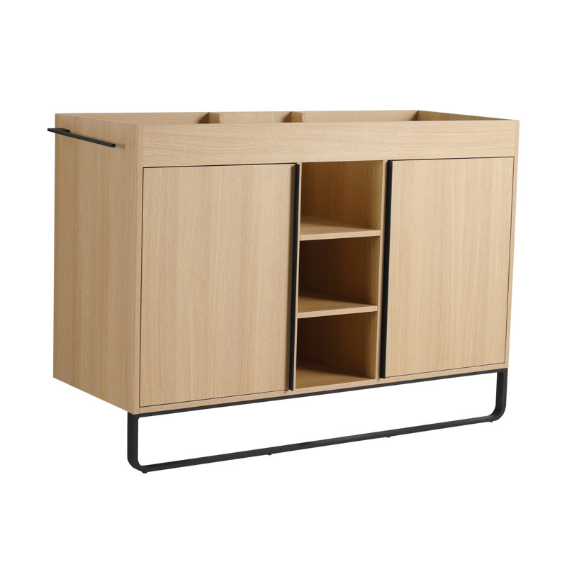 Armoire de base de meuble-lavabo autoportante en chêne, design moderne en contreplaqué durable