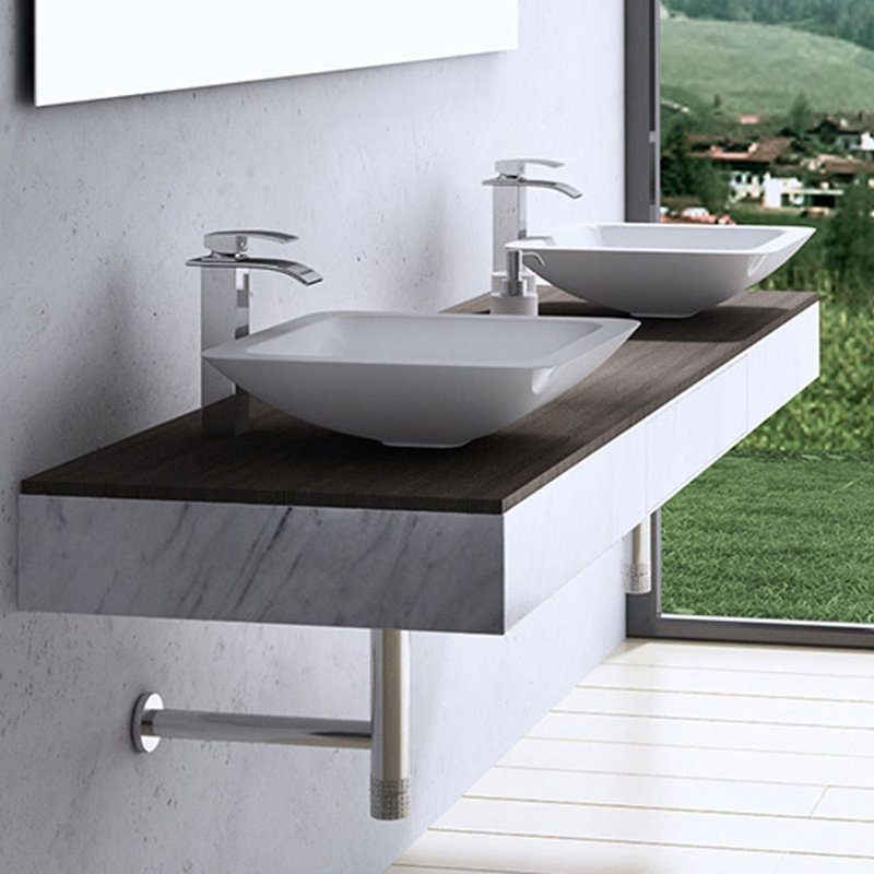 Durovin Bathrooms Natural Engineered Stone Rectangular Sink, 12cm H x 42.7cm W x 42.7cm D