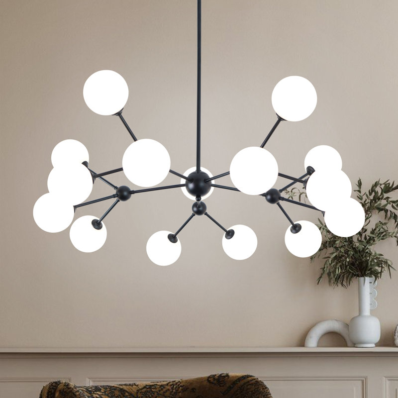 Lynanne 15 - Light Chandelier Modern Chandelier Dining Room Chandelier Bubble Chandelier Modern Dining Light Fixtures Black Chandelier