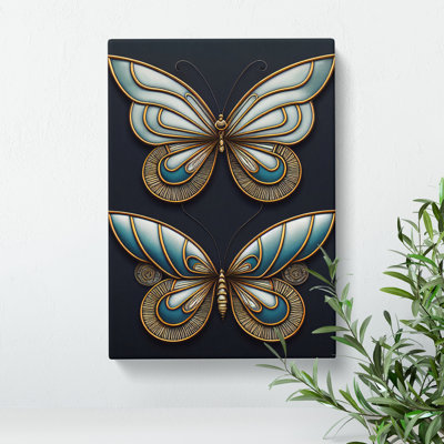 Art Nouveau Butterflies No.2 - Wrapped Canvas