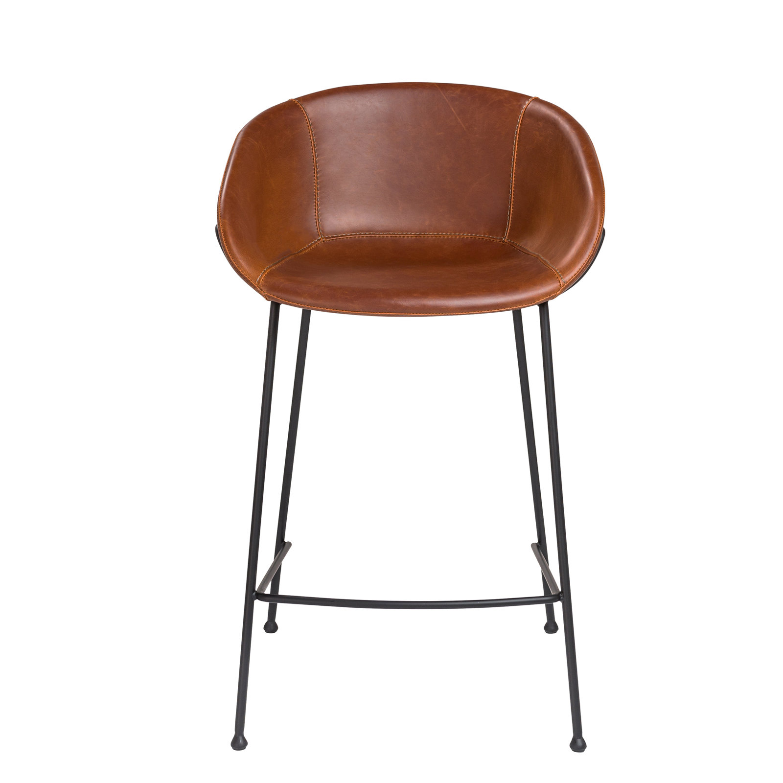 Ardea Counter & Bar Stool, Counter Stool (25.6" Seat Height), Dark Brown Faux Leather