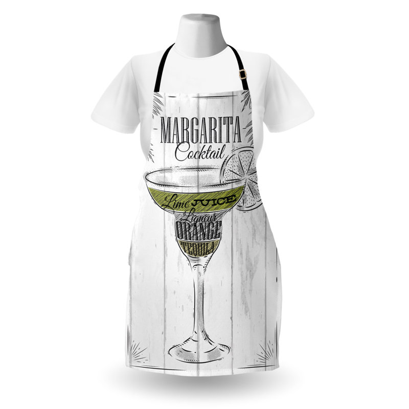 Tablier de cocktail East Urban Home, cuisine, jardinage, taille adulte, gris, blanc, vert pomme
