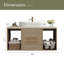 Meuble-lavabo mural moderne 38,2 avec meuble-lavabo ovale flottant en céramique