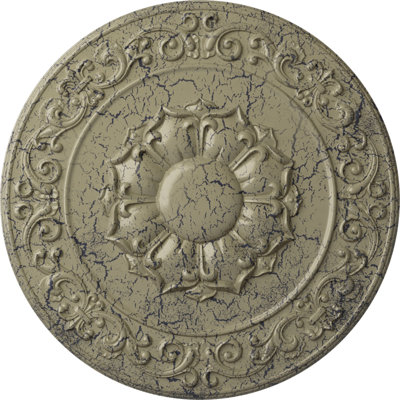 Endurathane Sydney Ceiling Medallion, 27 3/4"OD x 2"P (Fits Canopies up to 5 3/4"), Hand-Painted Castle Stone Crackle Finish