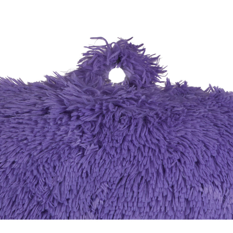  Shaggy Backrest Pillow, Purple