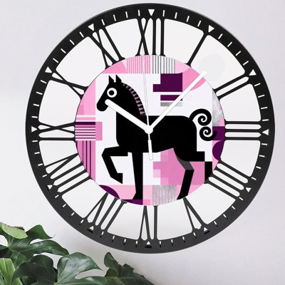 Horloge murale ronde en fer 10 po avec mouvement à quartz silencieux, chiffres romains, impression UV