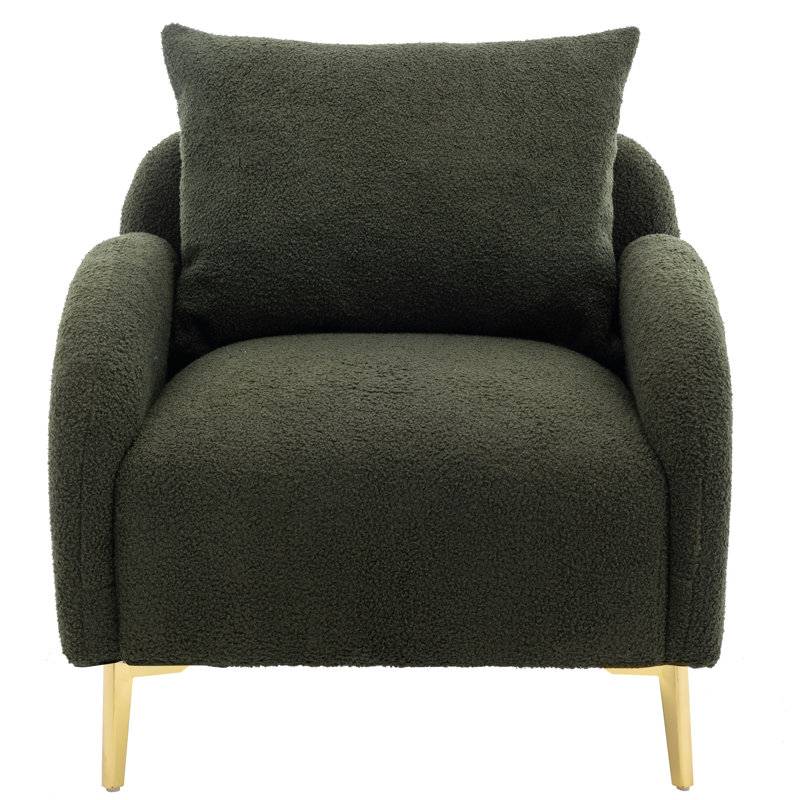 Fessenden Upholstered Armchair, Green Teddy