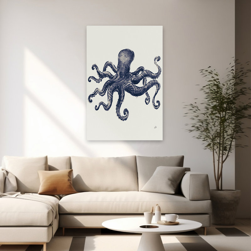 Minimaliste et Beachy Ocean Finds III bleu marine, H 60 po x l 40 po