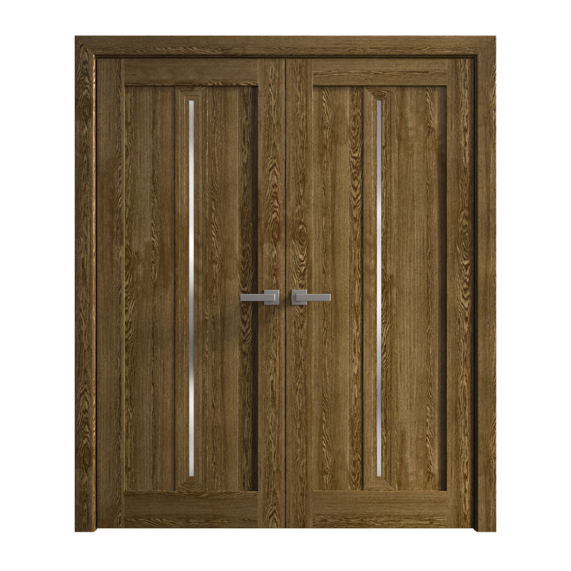 Portes doubles intérieures intérieures | Ego 5014 | Cadre de panneau intérieur en bois massif | Portes modernes pour placard