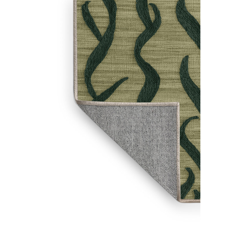 Washable Kombu Vegetables Area Rug, Rectangle 5' x 8'
