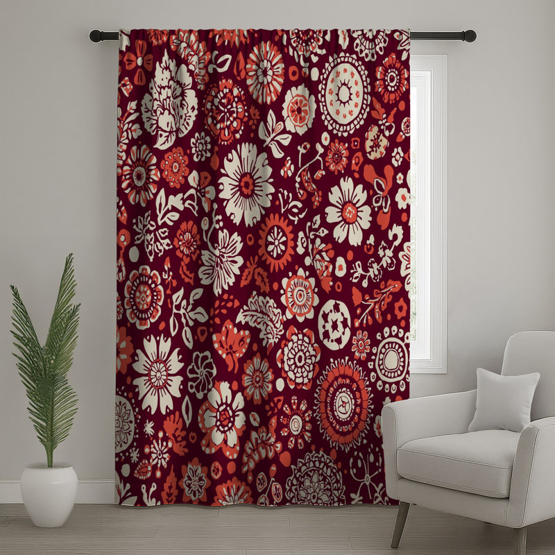 Rideaux complexes, voilages et voilages à motif floral complexes - 1 panneau, 50" x 92" - 1 Panel, Transparent
