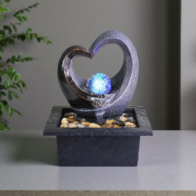 Spinning Orb Rock Cascading Tabletop Fountain