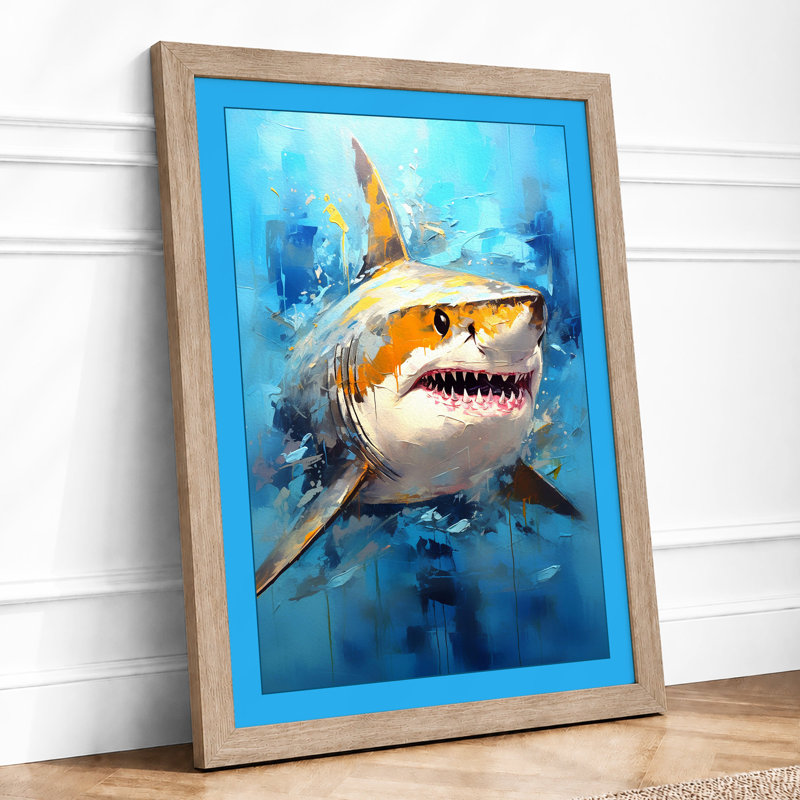 Great White Rising Coastal - Print, A2 - 59.4 x 42.0 cm, Oak