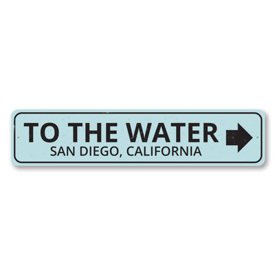 To The Water Arrow Aluminum Sign