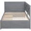 Lit de jour simple avec 2 tiroirs et fabrication ancienne en bois rustique gris
