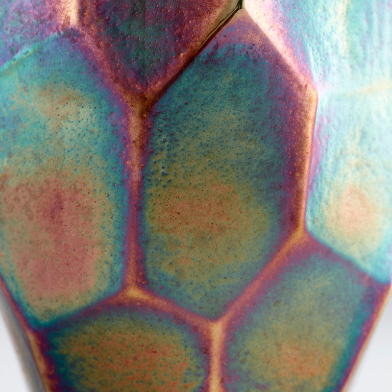 Roca Verde Glass Table Vase, 11" H x 6.25" W x 6.25" D