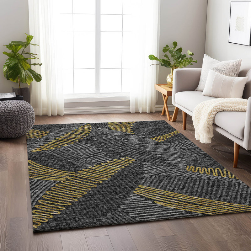 Premium Machine Washable Vaseem AMF117 Rug, Rectangle 10' x 14'