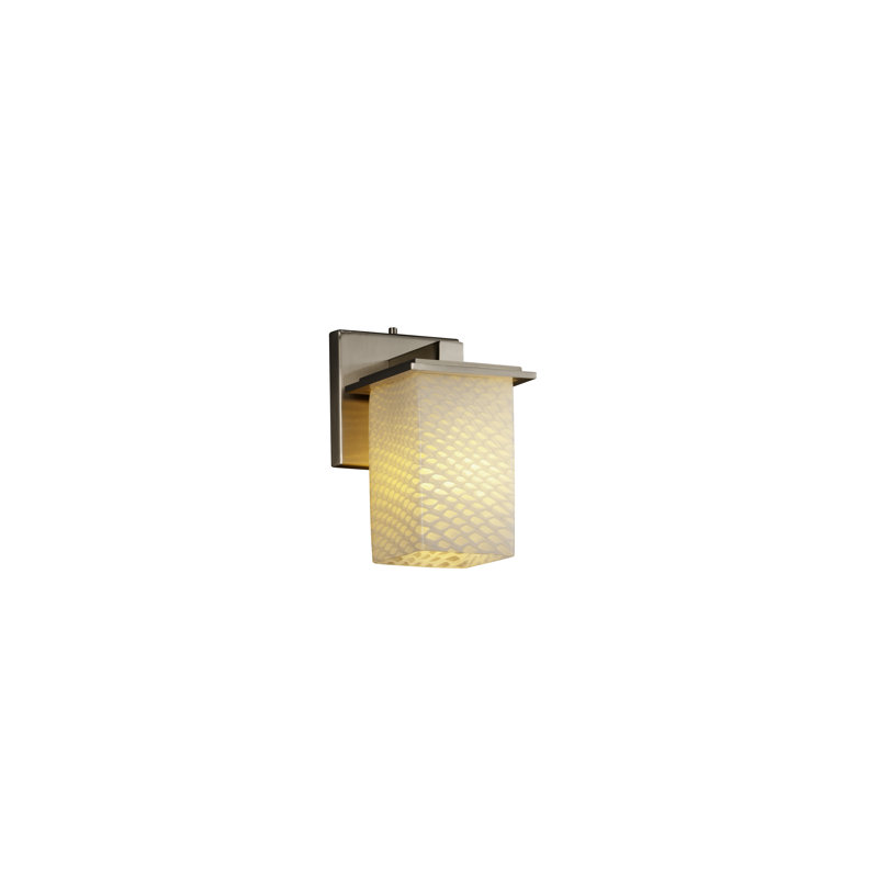 Casson Glass Armed Sconce, Brushed Nickel, Weave