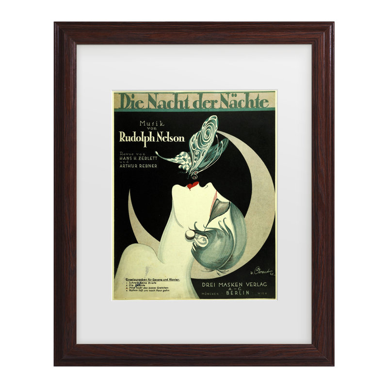 Art encadré «Art Deco Music» par Vintage Apple Collection, Brun, H 16,75 po x l 13,75 po x P 0,75 po