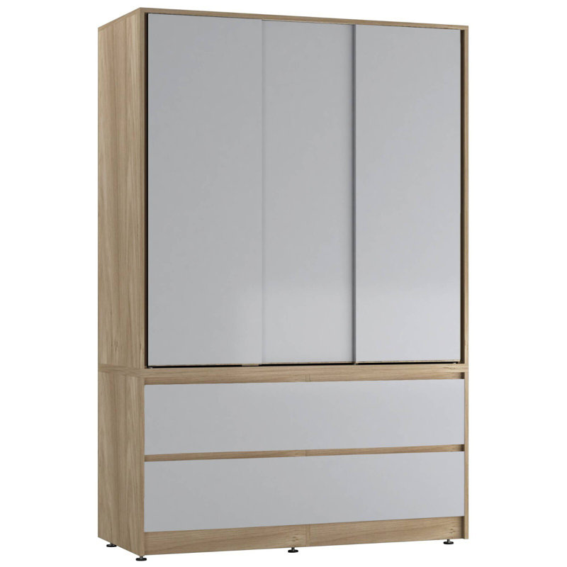 Manufactured Wood Wardrobe, Oak/Grey
