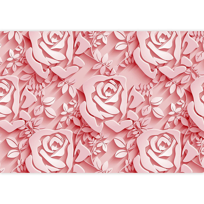 Murale rose, L 144 po x L 8,33 po, Rose