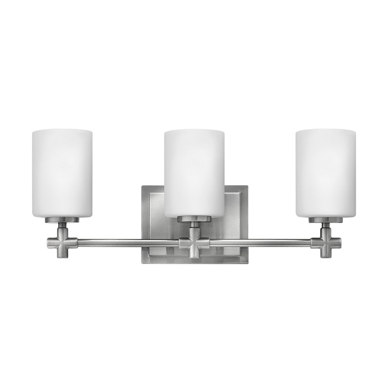 Éclairage pour meuble-lavabo à intensité variable 3 lumières Laurel, Nickel brossé
