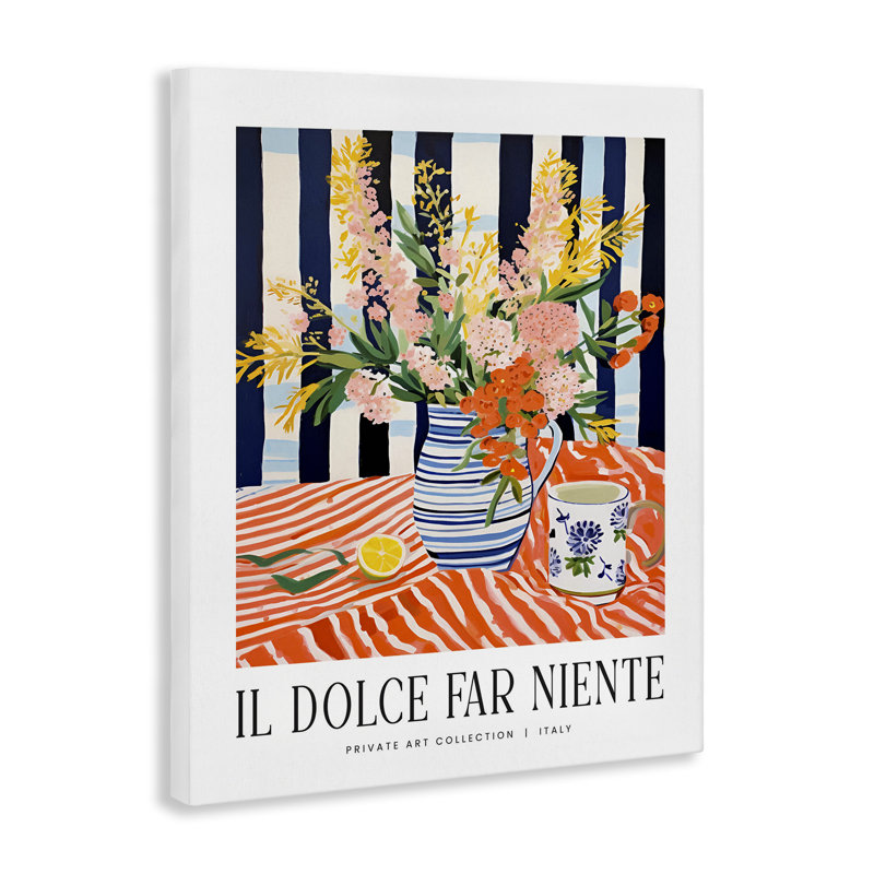 Art mural classique sur toile Bouquet italien, design par lettré et doublé, 48" H x 36" W