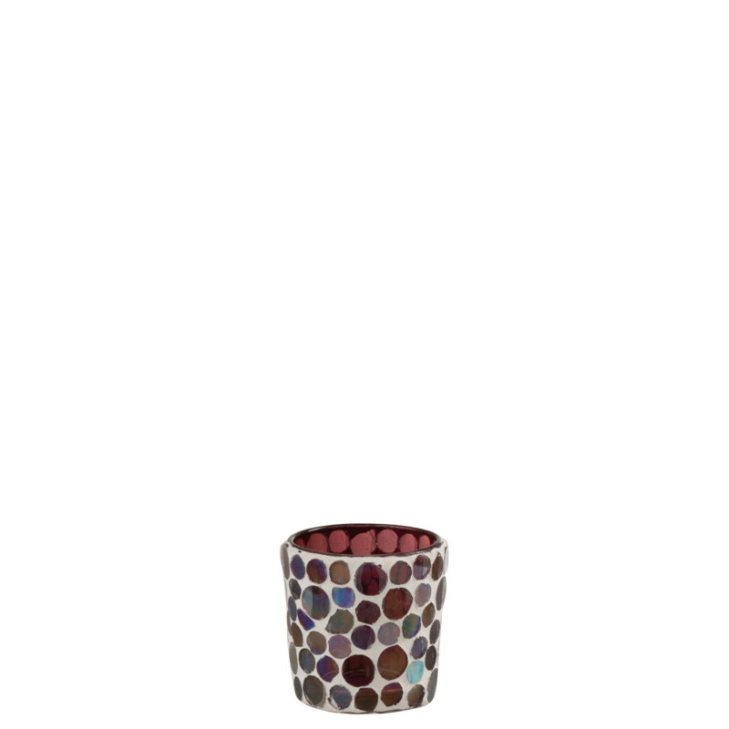 Glass Tabletop Tealight Holder, 6cm H x 6cm W x 6cm D