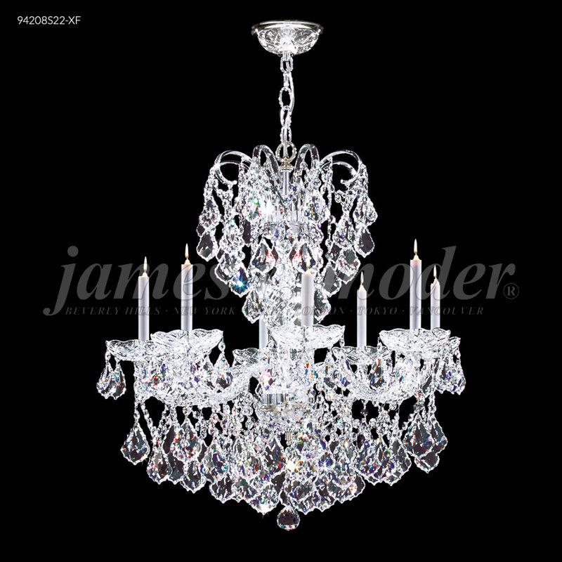 Lustre 8 lumières en verre Vienna, Strass Swarovski