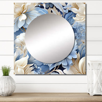 Ethereal Rococo Flourish Victorian Pattern - Floral Large Square Mirror For Wall Art Decor