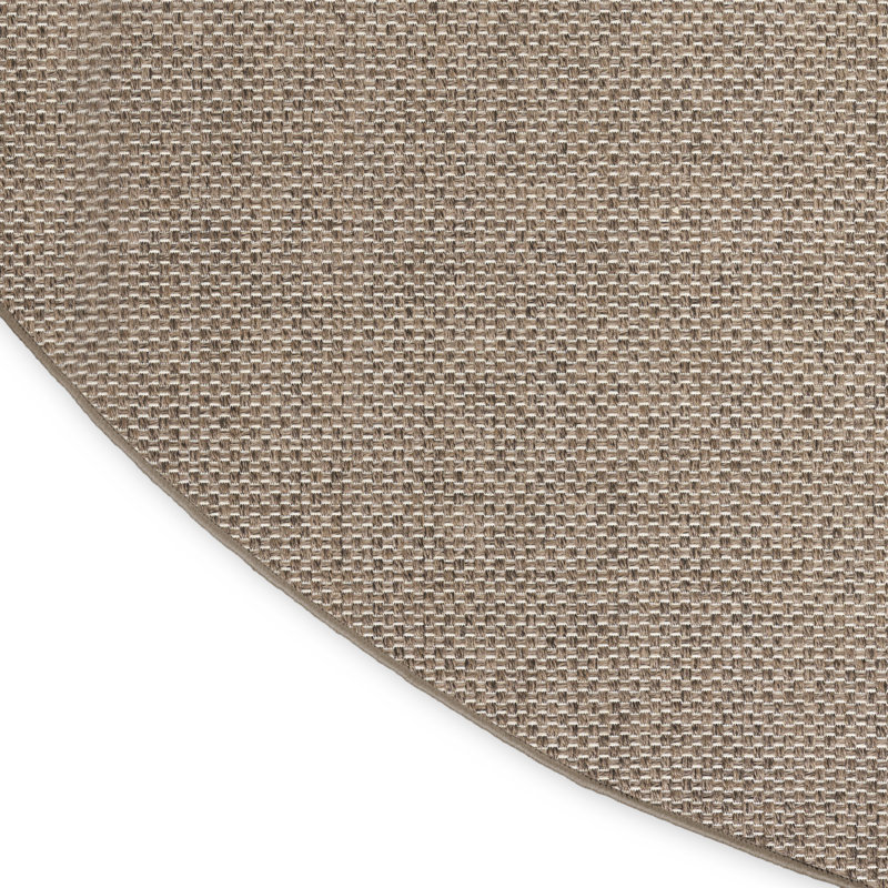 Tapis d'intérieur / extérieur uni Tulum, Rond 8 pi, Brun