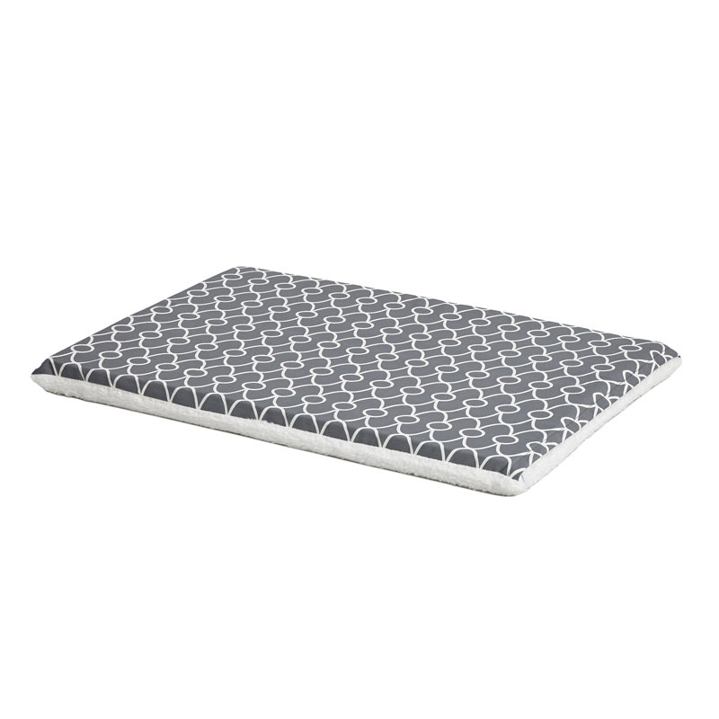 Lit pour animal de compagnie en polytétrafluoroéthylène MidWest Homes for Pet Quiet Time avec motif géométrique gris et blanc