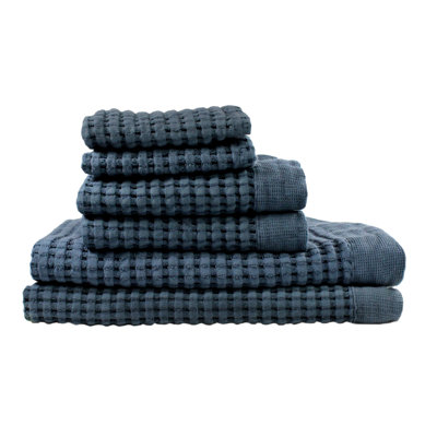 Waffle Bath Towel Set – 6-Piece 100% Natural Cotton Quick-Drying, Super Absorbent, Adrieana