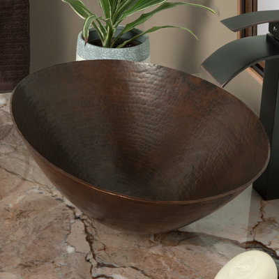 Novatto 14'' Copper Oval Bathroom Sink