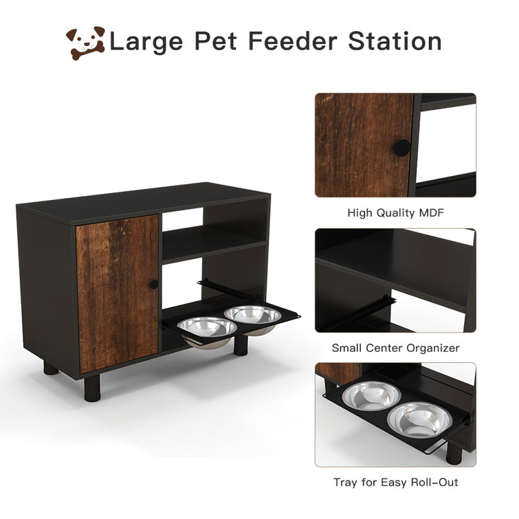 Feeder Station, Dog Food Storage Cabinet Kepooman