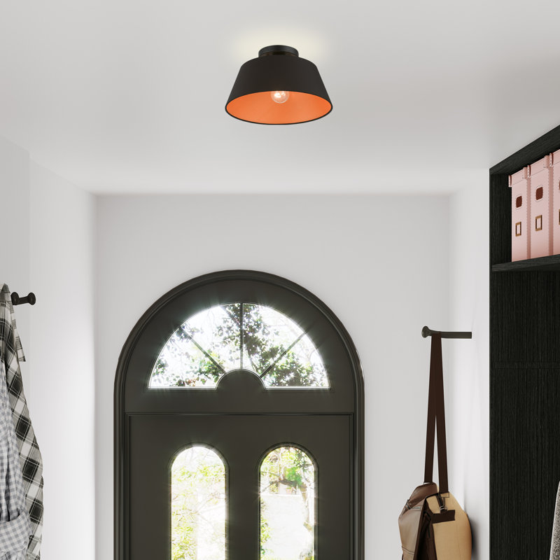 Palma Fabric Semi Flush Mount, Black
