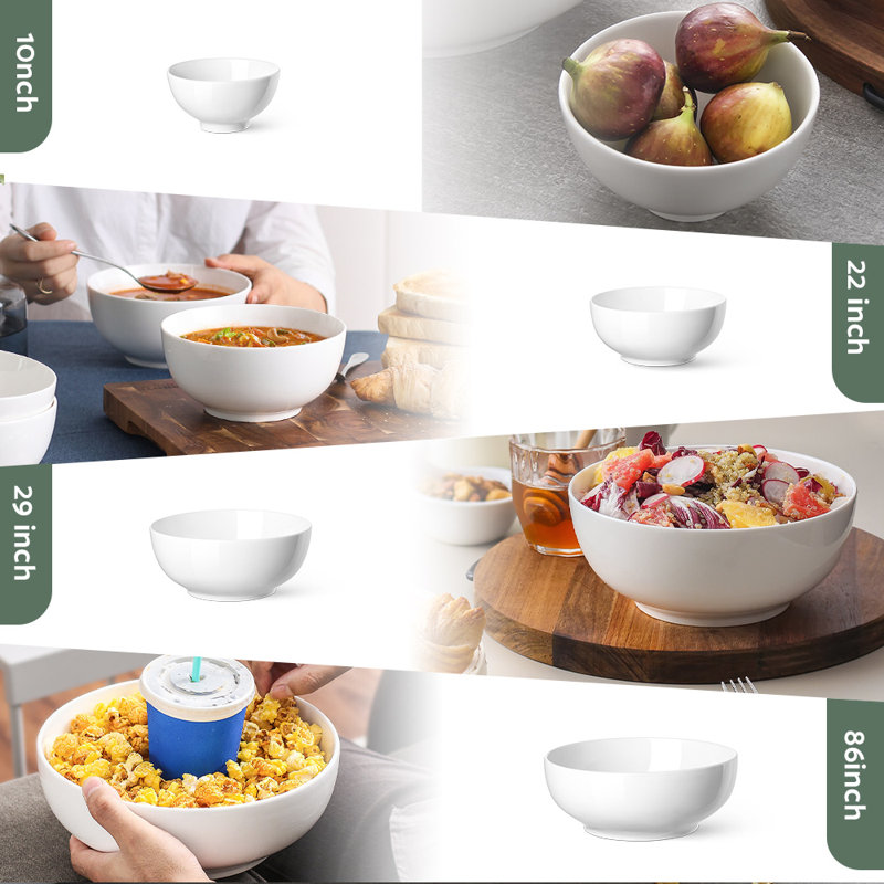 Porcelain Nested Mixing Bowl Set, White