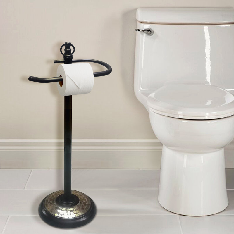 Porte-papier hygiénique sur pied, Bronze et ambre