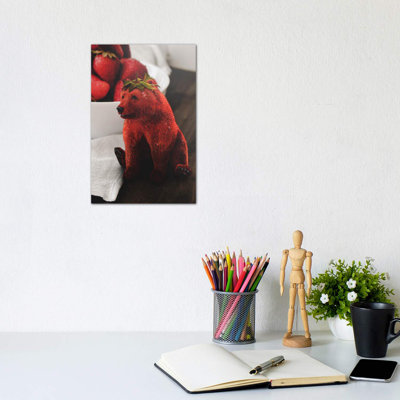 Strawbeary 1 Piece Wrapped Canvas Wall Art