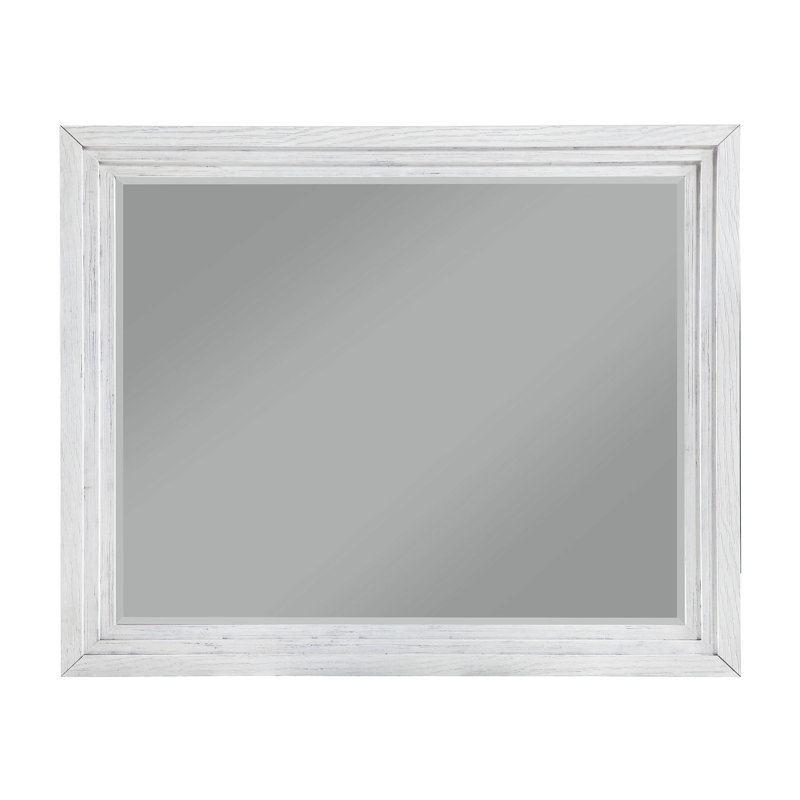 Miroir de commode blanc vieilli