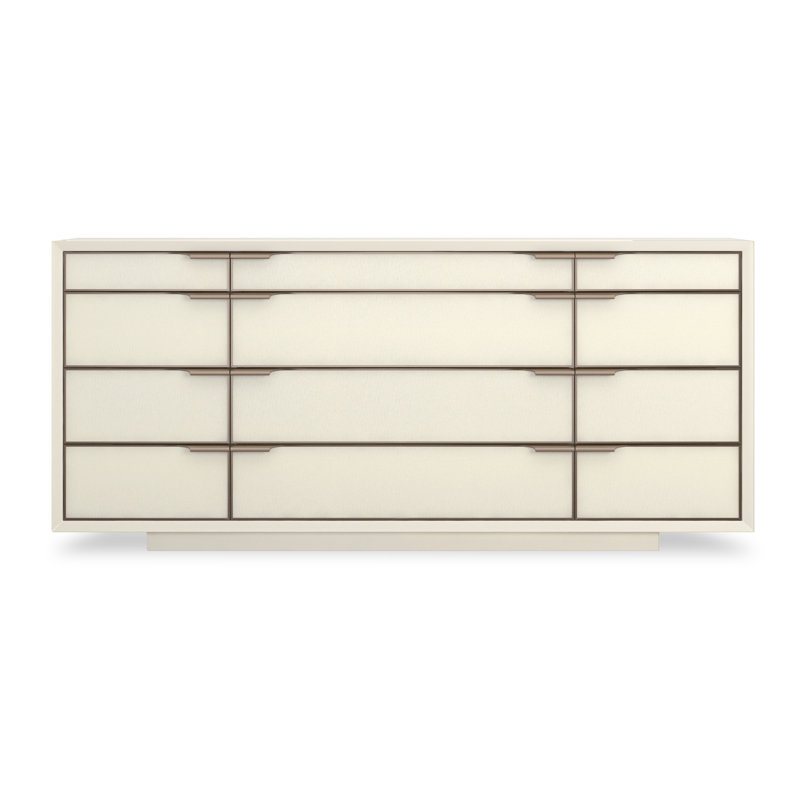 Wrap 12 - Drawer Dresser, Almond Milk/Champagne Gold