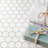 Hudson 1" Hex Crystalline White 11-7/8" x 13-1/4" Porcelain Mosaic Floor and Wall  Tile